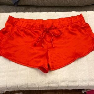 Red satin shorts lasenza good condition​​​​​​